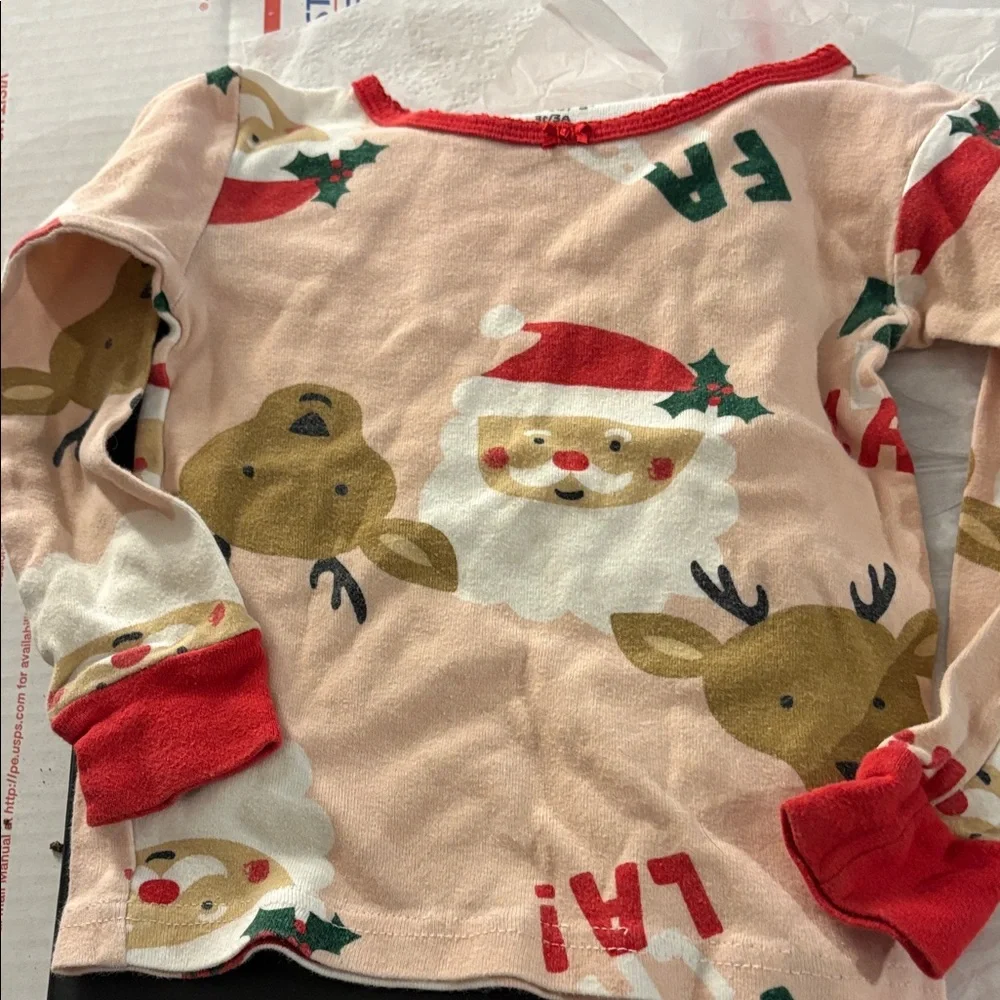 Carter's Red and Cream Holiday sleep Shirt 3t